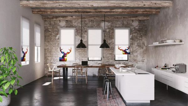 Plissee mit Hirschkopf - Der König des Waldes in den eigenen 4 Wänden