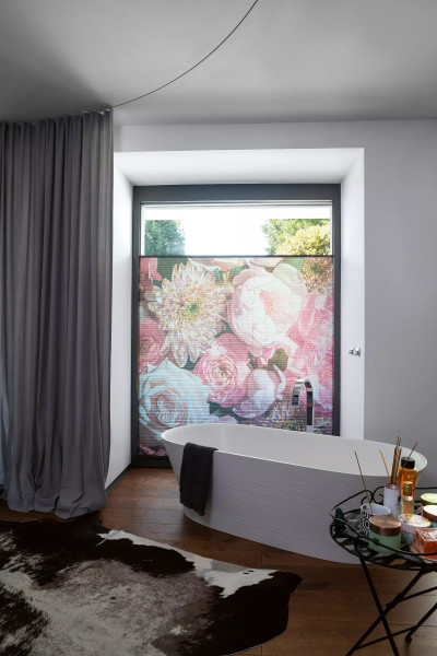 Plissee mit Blumen - Modell Donna - Eine Blumenpracht